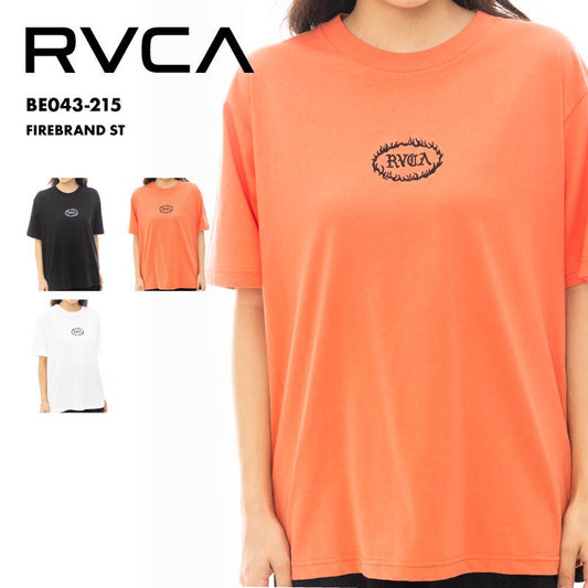 RVCA/ルーカ レディース 半袖 Ｔシャツ FIREBRAND ST 2024 SPRING BE043-215 ティーシャツ ゆったり 大きめ クルーネック ブラック オレンジ ブランド おしゃれ 春夏 正規品 女性用【メール便発送 24SS-03】