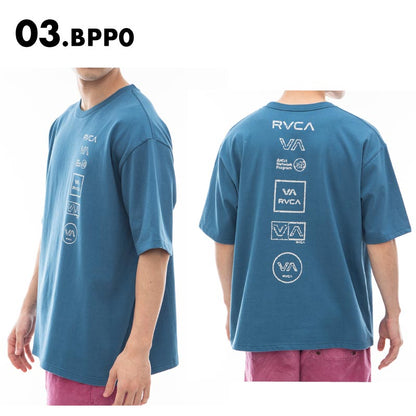 RVCA/ルーカ メンズ Tシャツ ALL LOGO 2024 SUMMER BE04A-236 半袖 夏服 トップス プリント おしゃれ ブランド バックプリント トラベル カジュアル 男性用【メール便発送 24SS-09】