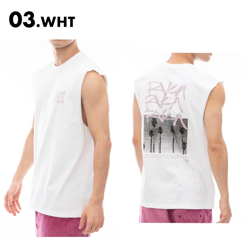 RVCA/ルーカ メンズ タンクトップ SCRAWLS TANKTOP 2024 SUMMER BE04A-357 ノースリーブ 袖なし トップス 夏服 バックプリント おしゃれ ブランド カジュアル ファッション 男性用【メール便発送 24SS-09】