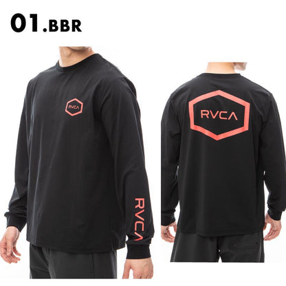 RVCA/ルーカ メンズ 長袖 ラッシュガード HEX SURF LS 2024 SPRING BE041-801 ティーシャツ UVカット 紫外線カット 水着 海水浴 プール ブランド おしゃれ 春夏 正規品 男性用【メール便発送 24SS-03】