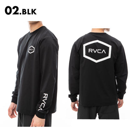 RVCA/ルーカ メンズ 長袖 ラッシュガード HEX SURF LS 2024 SPRING BE041-801 ティーシャツ UVカット 紫外線カット 水着 海水浴 プール ブランド おしゃれ 春夏 正規品 男性用【メール便発送 24SS-03】