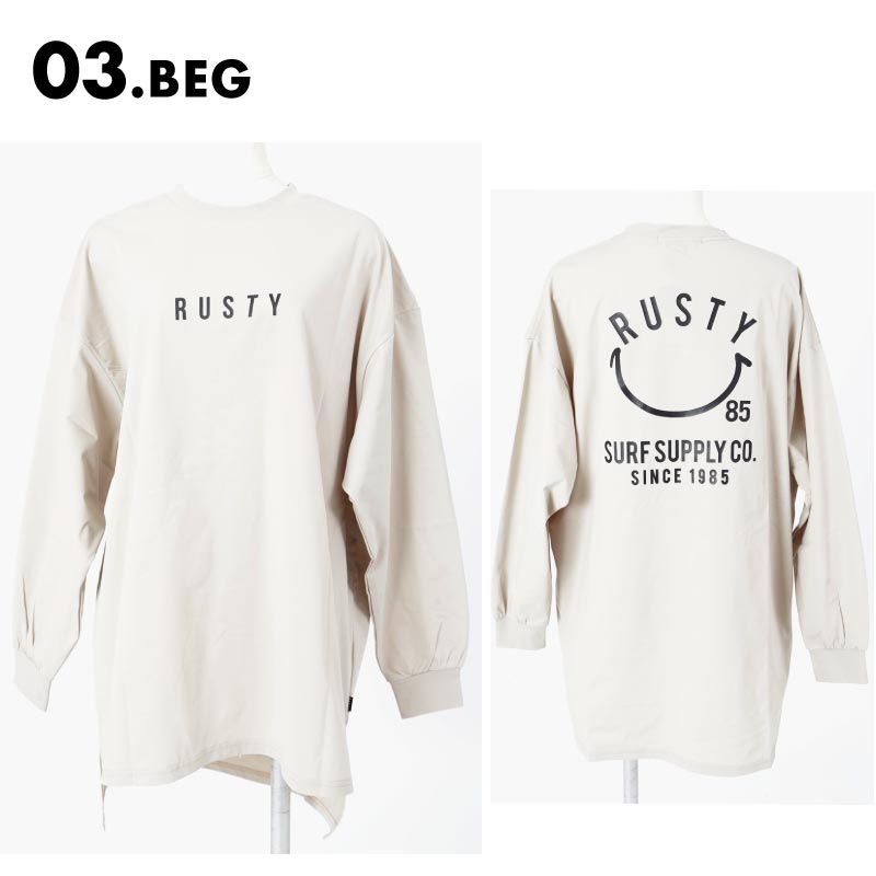 RUSTY/ラスティー レディース 長袖ラッシュTシャツ ベアテックス長袖UVTシャツ 2024 S/S 924464 女性用【メール便発送 24SS-11】