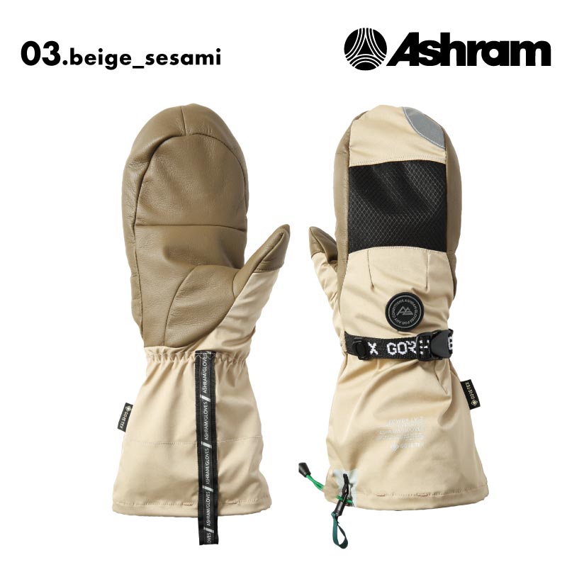 ASHRAM/アシュラム メンズ GORE-TEX ミトングローブ ECWGS 2024-25 SNOW ECWGS スノーボード スキー ウインタースポーツ ゴアテックス 手袋 てぶくろ 防寒 正規品 ゴートレザー 男性用