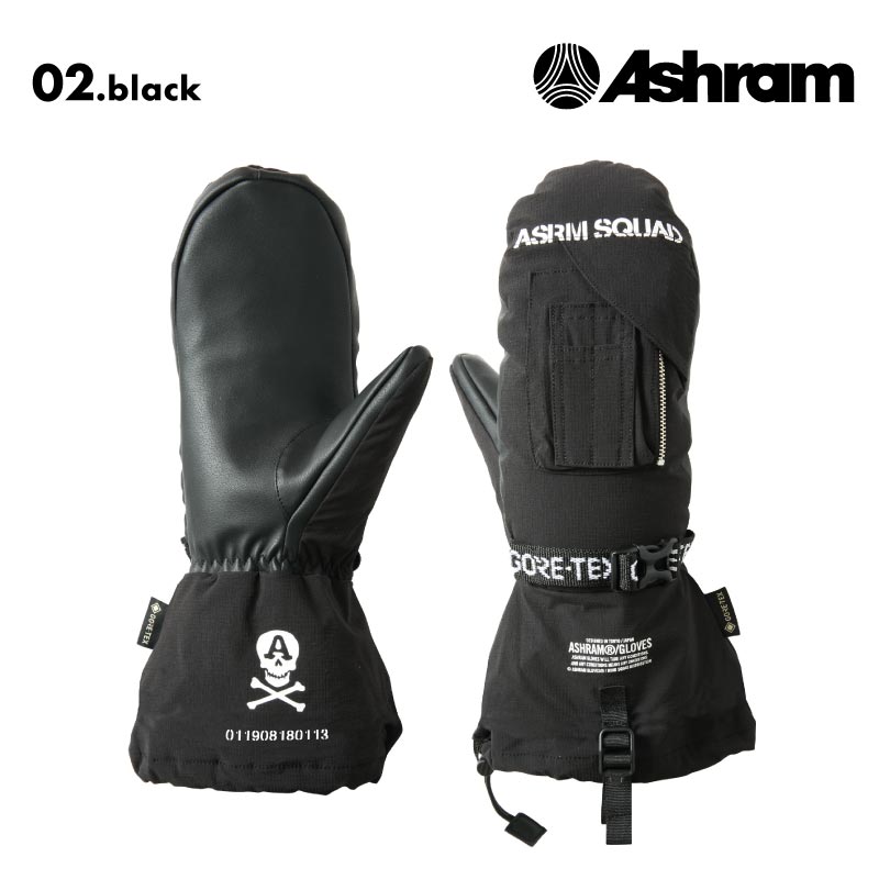 ASHRAM/アシュラム メンズ GORE-TEX ミトングローブ POD 2024-25 SNOW POD スノーボード スキー 防寒 手袋 ゴアテック 正規品 ミリタリーテイスト ICポケット ロングカフ 撥水加工 男性用