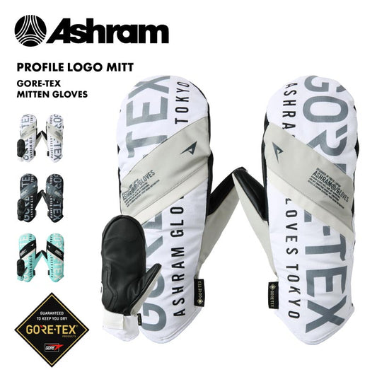 ASHRAM/アシュラム メンズ GORE-TEX ミトングローブ PROFILE LOGO MITT 2024-25 SNOW PROFILE LOGO MITT スノーボード スキー 防寒 手袋 防寒 スポーティー パスケース 衝撃軽減パッド ゴアテック 正規品 男性用