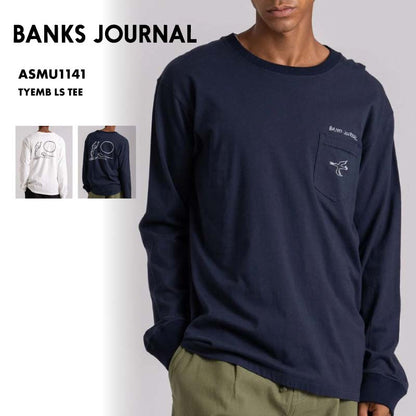 BANKS JOURNAL/バンクスジャーナル メンズ 長袖 Tシャツ TYEMB LS TEE 2024 FALL ASMU1141 長袖 長そで ロングスリーブ コットン100％ 綿100％ おしゃれ かっこいい トップス バックプリント 男性用【メール便発送 24FW-02】