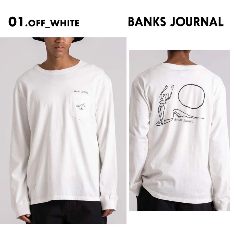 BANKS JOURNAL/バンクスジャーナル メンズ 長袖 Tシャツ TYEMB LS TEE 2024 FALL ASMU1141 長袖 長そで ロングスリーブ コットン100％ 綿100％ おしゃれ かっこいい トップス バックプリント 男性用【メール便発送 24FW-02】