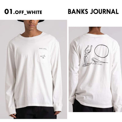 BANKS JOURNAL/バンクスジャーナル メンズ 長袖 Tシャツ TYEMB LS TEE 2024 FALL ASMU1141 長袖 長そで ロングスリーブ コットン100％ 綿100％ おしゃれ かっこいい トップス バックプリント 男性用【メール便発送 24FW-02】