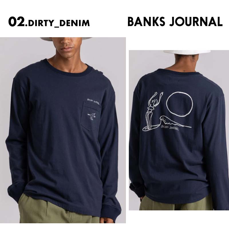 BANKS JOURNAL/バンクスジャーナル メンズ 長袖 Tシャツ TYEMB LS TEE 2024 FALL ASMU1141 長袖 長そで ロングスリーブ コットン100％ 綿100％ おしゃれ かっこいい トップス バックプリント 男性用【メール便発送 24FW-02】