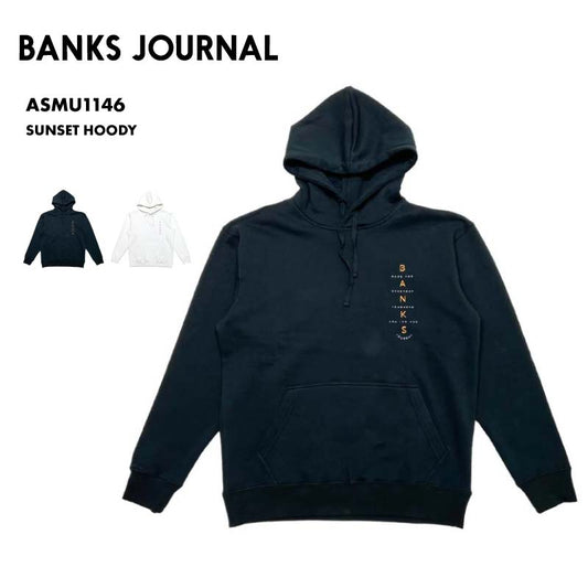 BANKS JOURNAL/バンクスジャーナル メンズ パーカー SUNSET HOODY 2024 FALL ASMU1146 長袖 長そで 秋冬 フード付き フーディ おしゃれ かっこいい トップス バックプリント 男性用