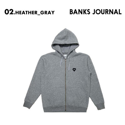 BANKS JOURNAL/バンクスジャーナル メンズ ジップパーカー ZIP LOGO HOODY 2024 FALL ASMU1149 長袖 長そで 秋冬 フード付き フーディ ジップフード フルジップ トップス バックプリント 男性用