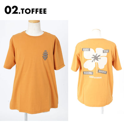 BANKS JOURNAL/バンクスジャーナル メンズ 半袖 Tシャツ OKI FLORAL TEE 2024 SPRING ATS0945 おしゃれ ブランド バックプリント サーフィン サーフブランド ティーシャツ Uネック はんそで 春夏 男性用【メール便発送 24SS-10】