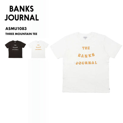 BANKS JOURNAL/バンクスジャーナル メンズ 半袖 Tシャツ THREE MOUNTAIN TEE 2024 SPRING ASMU1083 おしゃれ ブランド バックプリント サーフィン サーフブランド ティーシャツ Uネック はんそで 春夏 男性用【メール便発送 24SS-10】