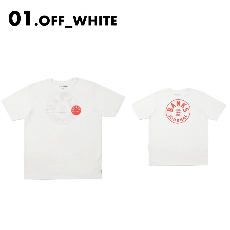 BANKS JOURNAL/バンクスジャーナル メンズ 半袖 ラッシュガード Tシャツ CIRCLE SURF TEE 2024 SPRING ASMU1091 おしゃれ UVカット サーフィン 速乾 紫外線対策 オフホワイト ブラック ネイビー Uネック 春夏 男性用【メール便発送 24SS-10】