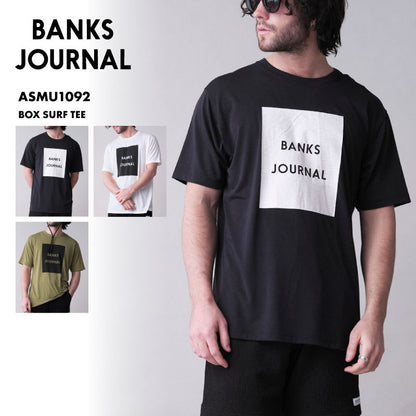 BANKS JOURNAL/バンクスジャーナル メンズ 半袖 ラッシュガード Tシャツ BOX SURF TEE 2024 SPRING ASMU1092 tシャツ カットソー トップス UVカット サーフィン 速乾 紫外線対策 ロゴ ブランド 男性用【メール便発送 24SS-10】