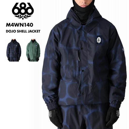 686/シックスエイトシックス メンズ スノージャケット DOJO SHELL JACKET WINTER 24-25 M4WN140 スノーボード スキー ウインタースポーツ 防寒 スノボウェア スキーウェア アウター コーチジャケットデザイン ショート丈 ワイドシルエット 男性用