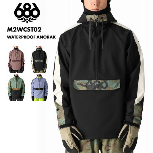 686/シックスエイトシックス メンズ スノーウェア アノラック  WATERPROOF ANORAK WINTER 24-25 M2WCST02 スノーボード スキー ウインタースポーツ 防寒 スノボウェア スキーウェア アウター 撥水加工 裏地フリース 保温性 男性用