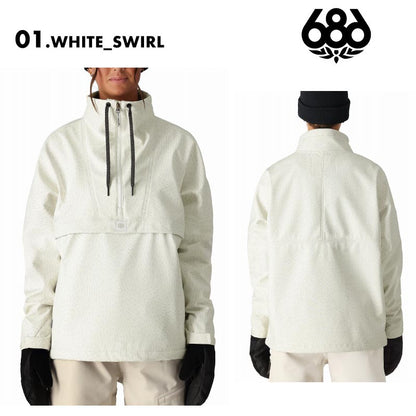 686/シックスエイトシックス レディース スノーウェア アノラック WATERPROOF ANORAK WINTER 24-25 M4WNCS307 スノーボード スキー ウインタースポーツ 防寒 スノボウェア スキーウェア アウター 撥水加工 裏地フリース起毛 オーディオポケット 女性用