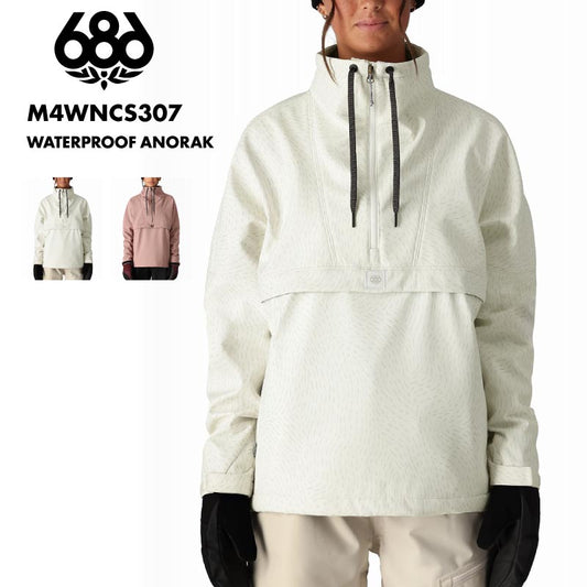 686/シックスエイトシックス レディース スノーウェア アノラック WATERPROOF ANORAK WINTER 24-25 M4WNCS307 スノーボード スキー ウインタースポーツ 防寒 スノボウェア スキーウェア アウター 撥水加工 裏地フリース起毛 オーディオポケット 女性用