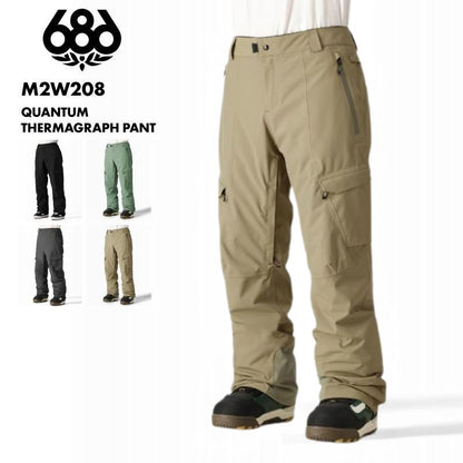 686/シックスエイトシックス メンズ スノーウェア パンツ QUANTUM THERMAGRAPH PANT WINTER 24-25 M2W208 スノーボード スキー ウインタースポーツ 防寒 スノボウェア スキーウェア ボトムス ストレッチ素材 保温性 裾ガード 男性用