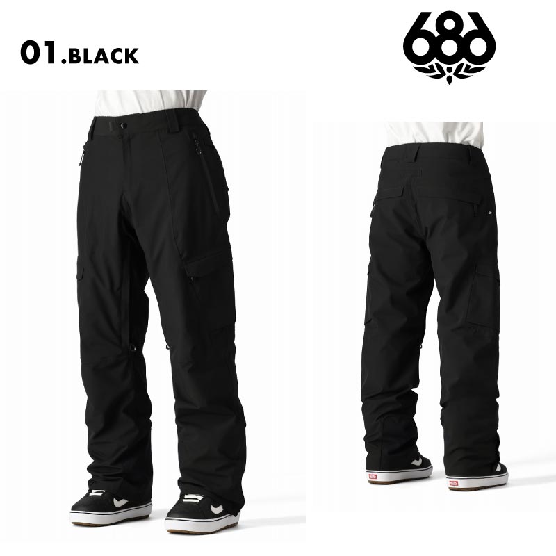 686/シックスエイトシックス メンズ スノーウェア パンツ QUANTUM THERMAGRAPH PANT WINTER 24-25 M2W208 スノーボード スキー ウインタースポーツ 防寒 スノボウェア スキーウェア ボトムス ストレッチ素材 保温性 裾ガード 男性用