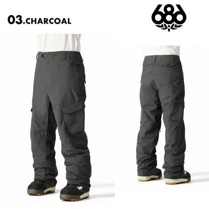 686/シックスエイトシックス メンズ スノーウェア パンツ QUANTUM THERMAGRAPH PANT WINTER 24-25 M2W208 スノーボード スキー ウインタースポーツ 防寒 スノボウェア スキーウェア ボトムス ストレッチ素材 保温性 裾ガード 男性用