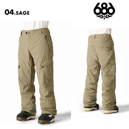 686/シックスエイトシックス メンズ スノーウェア パンツ QUANTUM THERMAGRAPH PANT WINTER 24-25 M2W208 スノーボード スキー ウインタースポーツ 防寒 スノボウェア スキーウェア ボトムス ストレッチ素材 保温性 裾ガード 男性用