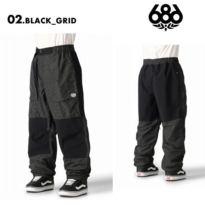 686/シックスエイトシックス メンズ スノーウェア パンツ 2.5L GHOST PANT WINTER 24-25 M3WN223 スノーボード スキー ウインタースポーツ 防寒 スノボウェア スキーウェア ボトムス バギーパンツ レトロ カジュアル 男性用