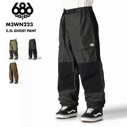 686/シックスエイトシックス メンズ スノーウェア パンツ 2.5L GHOST PANT WINTER 24-25 M3WN223 スノーボード スキー ウインタースポーツ 防寒 スノボウェア スキーウェア ボトムス バギーパンツ レトロ カジュアル 男性用