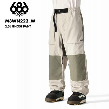 686/シックスエイトシックス メンズ スノーウェア パンツ 2.5L GHOST PANT WINTER 24-25 M3WN223_W スノーボード スキー ウインタースポーツ 防寒 スノボウェア スキーウェア ボトムス バギーパンツ レトロ カジュアル 男性用