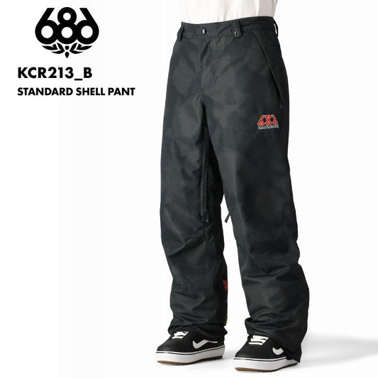 686/シックスエイトシックス メンズ スノーウェア パンツ STANDARD SHELL PANT WINTER 24-25 KCR213_B スノーボード スキー ウインタースポーツ 防寒 スノボウェア スキーウェア ボトムス キーフック付 ベンチレーション 連結ループ 男性用