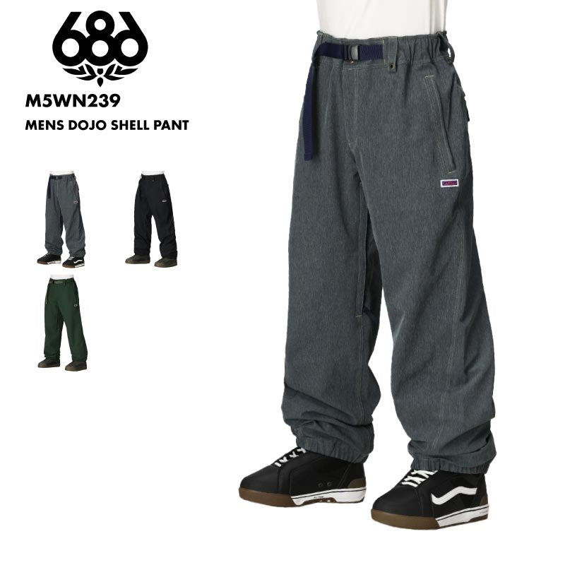 686/シックスエイトシックス メンズ スノーパンツ MENS DOJO SHELL PANT 2025-26 WINTER M5WN239 スノーウェア スノーボードウェア スノボウェア スキーウェア ズボン パンツ 防寒 ブーツゲイター レースフック ブランド 男性用