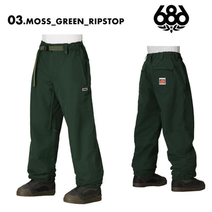 686/シックスエイトシックス メンズ スノーパンツ MENS DOJO SHELL PANT 2025-26 WINTER M5WN239 スノーウェア スノーボードウェア スノボウェア スキーウェア ズボン パンツ 防寒 ブーツゲイター レースフック ブランド 男性用