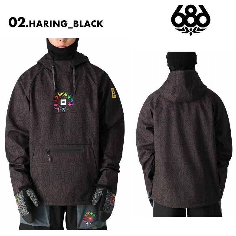 686/シックスエイトシックス メンズ 撥水 パーカー WATERPROOF HOODY WINTER 24-25 M3WNCS110_2 スノーボード スキー ウインタースポーツ 防寒 スノボウェア スキーウェア トップス カンガルーポーチポケット 裏地フリース サイドジッパー 男性用