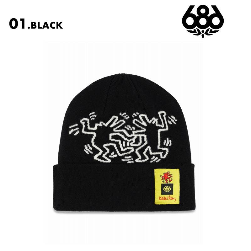 686/シックスエイトシックス メンズ ニット帽 KEITH HARING BEANIE WINTER 24-25 M4WNBNE173 帽子 スノボ スキー ビーニー ロゴ ブランド おしゃれ 防寒 男性用【メール便発送 24FW-04】