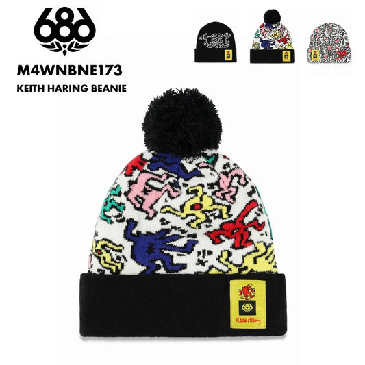 686/シックスエイトシックス メンズ ニット帽 KEITH HARING BEANIE WINTER 24-25 M4WNBNE173 帽子 スノボ スキー ビーニー ロゴ ブランド おしゃれ 防寒 男性用【メール便発送 24FW-04】