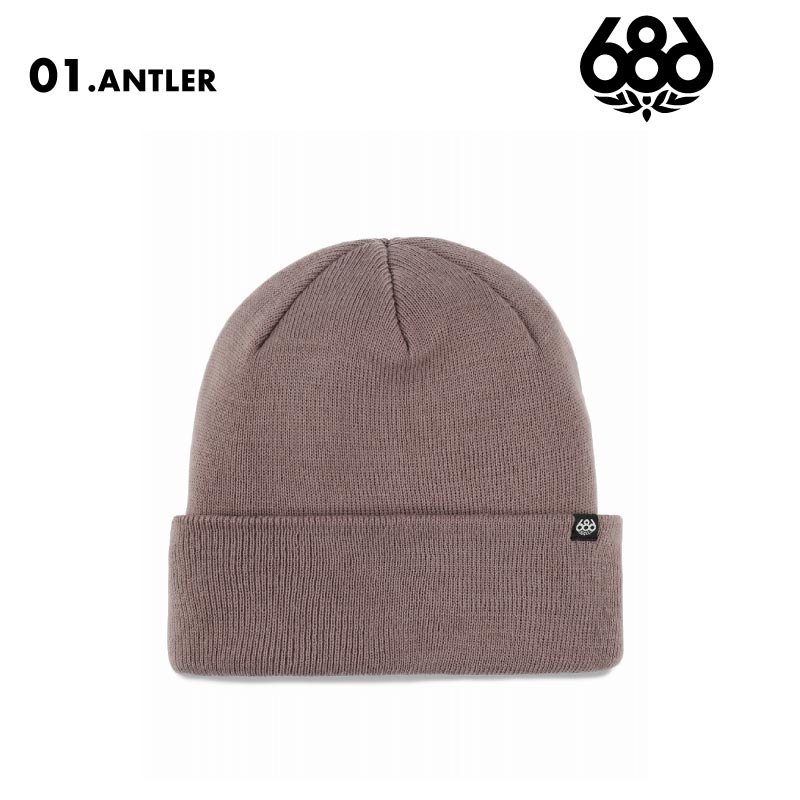 686/シックスエイトシックス メンズ ニット帽 STANDARD ROLL UP BEANIE WINTER 24-25 M4WNBNE163 帽子 スノボ スキー ビーニー ロゴ ブランド おしゃれ 防寒 男性用【メール便発送 24FW-04】