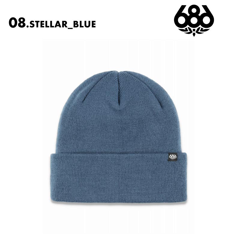 686/シックスエイトシックス メンズ ニット帽 STANDARD ROLL UP BEANIE WINTER 24-25 M4WNBNE163 帽子 スノボ スキー ビーニー ロゴ ブランド おしゃれ 防寒 男性用【メール便発送 24FW-04】