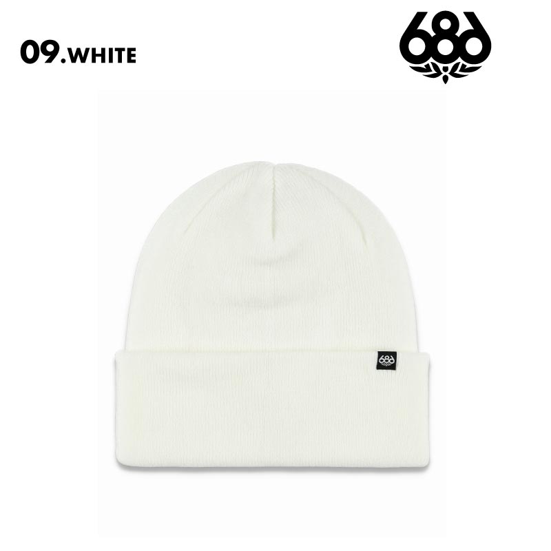 686/シックスエイトシックス メンズ ニット帽 STANDARD ROLL UP BEANIE WINTER 24-25 M4WNBNE163 帽子 スノボ スキー ビーニー ロゴ ブランド おしゃれ 防寒 男性用【メール便発送 24FW-04】