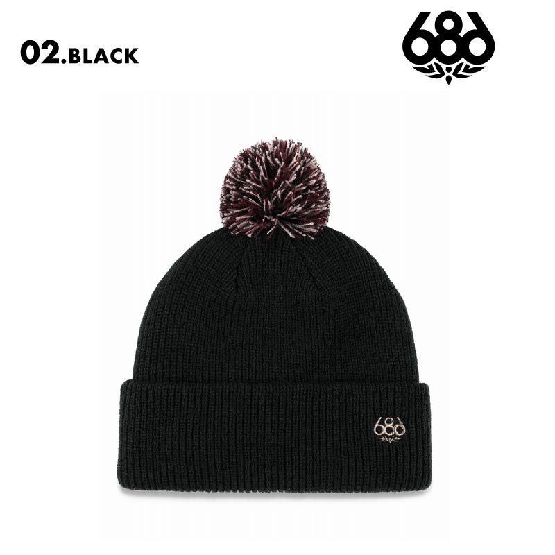 686/シックスエイトシックス レディース ニット帽 ボンボン MIX POM BEANIE WINTER 24-25 M4WNBNE311 スノボ スノーボード スキー 帽子 ロゴ 防寒 ブランド おしゃれ 男性用 女性用【メール便発送 24FW-04】