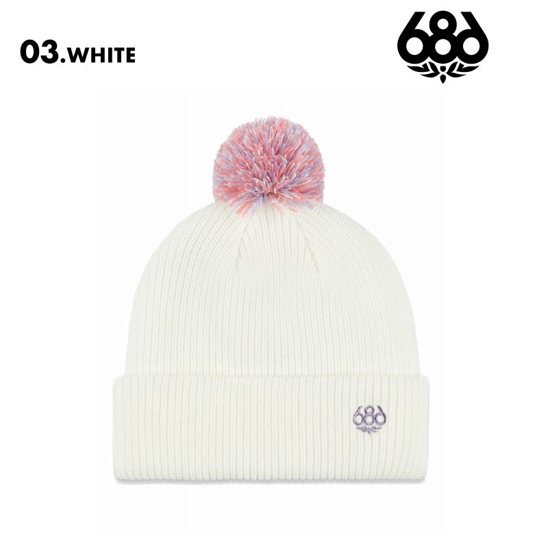 686/シックスエイトシックス レディース ニット帽 ボンボン MIX POM BEANIE WINTER 24-25 M4WNBNE311 スノボ スノーボード スキー 帽子 ロゴ 防寒 ブランド おしゃれ 男性用 女性用【メール便発送 24FW-04】