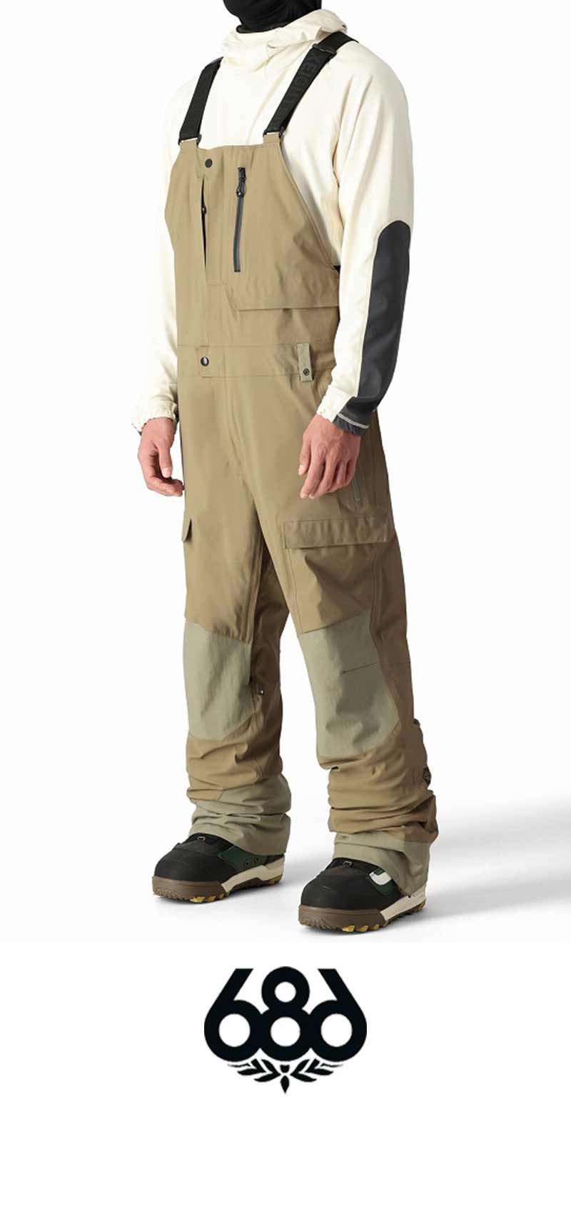 686/Six Eight Six Men's GORE-TEX Snowboard Wear Bib Pants M2W202 Snowboard Wear Snow Wear Gore-Tex Snow Pants Ski Wear 2023 Overalls for Men 