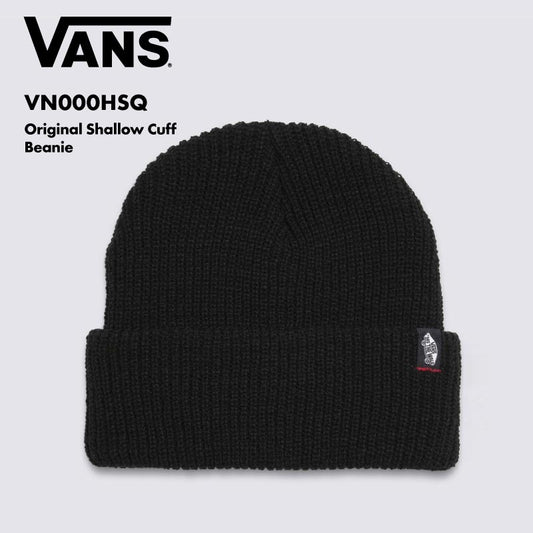 VANS/バンズ ユニセックス ビーニー Original Shallow Cuff Beanie 2024 FALL VN000HSQ ニット帽 帽子 黒 シンプル ベーシック スケーター ブランド おしゃれ 男性用 女性用【メール便発送 24FW-04】