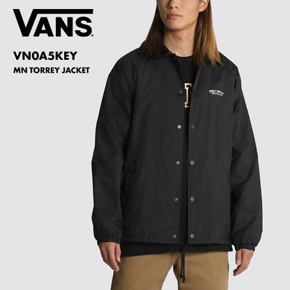 VANS/バンズ メンズ コーチジャケット MN TORREY JACKET 2024 FALL VN0A5KEY アウター ストリート ロゴ 防寒 ブランド おしゃれ 黒 ブラック 男性用