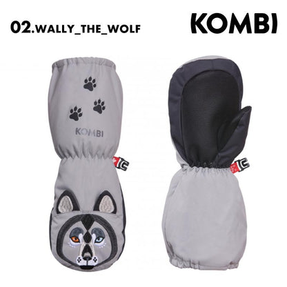 KOMBI/コンビ キッズ ミトングローブ THE KOMBI ANIMAL FAMILY CHILDREN MITT 2024-25 SNOW 31096 スノボ スノーボード スキー 防寒 かわいい ブランド ジュニア