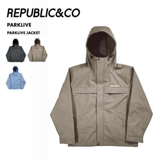 Republic & Co/リパブリック メンズ スノーウェア コーチジャケット PARKLIVE JACKET 2024-25 SNOW PARKLIVE スノボウェア スノーボードウェア スキーウェア ボードウェア 防寒 ブランド おしゃれ 男性用