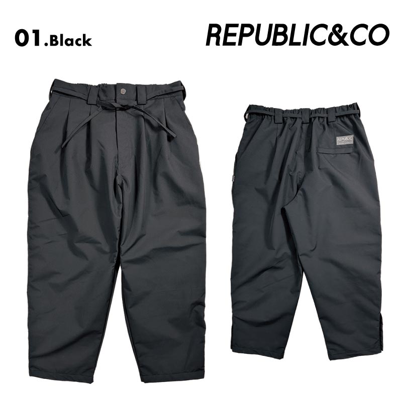 Republic & Co/リパブリック メンズ スノーウェア パンツ WIDE EAZY PANTS 2024-25 SNOW WIDE_EAZY スノボウェア スノーボードウェア スキーウェア ボードウェア 防寒 ブランド おしゃれ 男性用