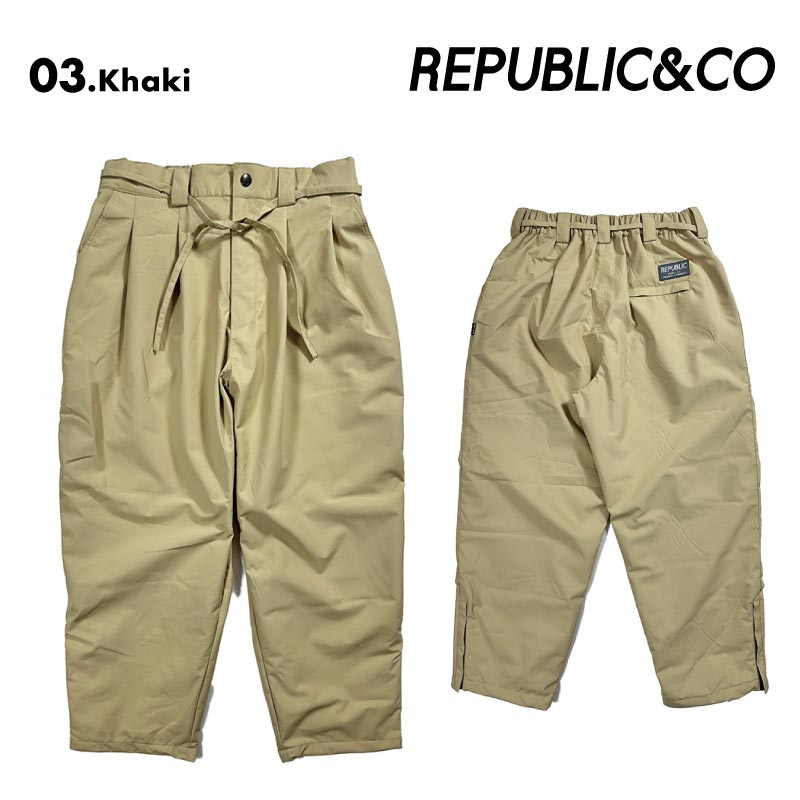 Republic & Co/リパブリック メンズ スノーウェア パンツ WIDE EAZY PANTS 2024-25 SNOW WIDE_EAZY スノボウェア スノーボードウェア スキーウェア ボードウェア 防寒 ブランド おしゃれ 男性用