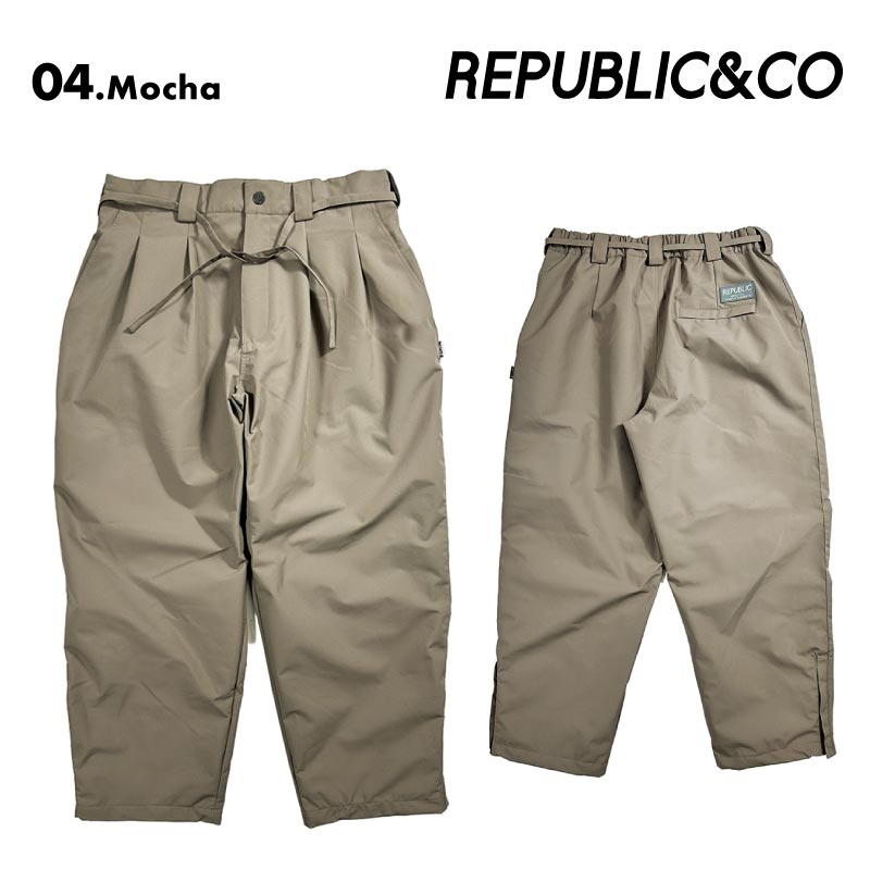 Republic & Co/リパブリック メンズ スノーウェア パンツ WIDE EAZY PANTS 2024-25 SNOW WIDE_EAZY スノボウェア スノーボードウェア スキーウェア ボードウェア 防寒 ブランド おしゃれ 男性用