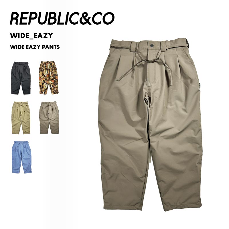 Republic & Co/リパブリック メンズ スノーウェア パンツ WIDE EAZY PANTS 2024-25 SNOW WIDE_EAZY スノボウェア スノーボードウェア スキーウェア ボードウェア 防寒 ブランド おしゃれ 男性用